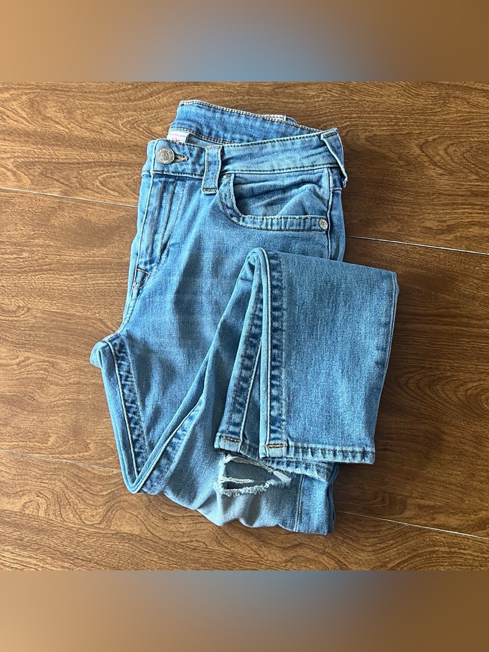 True Religion Women's Skinny Jeans in Light Blue Denim
